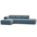 Divano angolare con chaise longue HUDSON Tessuto Saia: blu jeans - Longchair preimpostata a sinistra