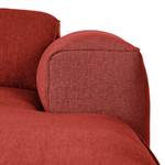 Ecksofa HUDSON mit Chaiselongue Webstoff Saia: Karminrot - Longchair davorstehend rechts