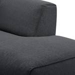 Divano angolare con chaise longue HUDSON Tessuto Saia: grigio pietra - Longchair preimpostata a sinistra