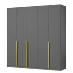 Drehtürenschrank KiYDOO Glam Graumetallic - Breite: 225 cm - Basic - Gold