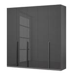 Armoire KiYDOO Glam Glas Verre - Gris métallique - Largeur : 225 cm - Confort - Gris