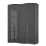 Drehtürenschrank KiYDOO Glam Glas Glas - Graumetallic - Breite: 180 cm - Basic - Grau