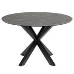 Table Holcot ronde Céramique / Métal - Marron-noir
