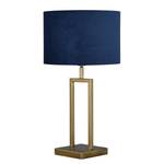 Tischleuchte Veneto Stahl, pulverbeschichtet / Samt - 1-flammig - Blau / Gold - 30 x 53 cm