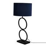 Lampe Capri Acier / Velours - 1 ampoule - Bleu / Noir - Hauteur : 78 cm