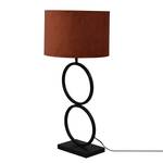 Lampe Capri Acier / Velours - 1 ampoule - Cuivre / Noir - Hauteur : 78 cm