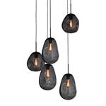 Hanglamp Lava Mix I gepoedercoat staal / glas - 5-flammig - Zwart/grijs