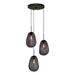 Hanglamp Lava X gepoedercoat staal / glas - 3-flammig - Zwart/grijs