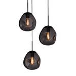 Hanglamp Lava XII gepoedercoat staal / glas - 3-flammig - Zwart/grijs