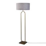 Staande lamp Rico gepoedercoat staal / fluweel - 1 lichtbron - Grijs/Goudkleurig