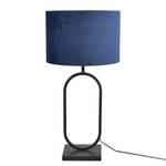 Tafellamp Rico gepoedercoat staal / fluweel - 1 lichtbron - Blauw/zwart - 37 x 73 cm