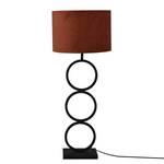 Lampe Capri Acier / Velours - 1 ampoule - Cuivre / Noir - Hauteur : 92 cm