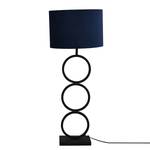 Lampe Capri Acier / Velours - 1 ampoule - Bleu / Noir - Hauteur : 92 cm