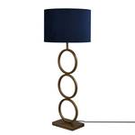 Lampe Capri Acier / Velours - 1 ampoule - Bleu / Doré - Hauteur : 92 cm