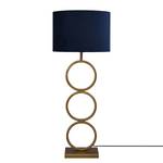 Lampe Capri Acier / Velours - 1 ampoule - Bleu / Doré - Hauteur : 92 cm