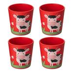 Gobelets CONNECT CUP S FARM - Lot de 4 Polypropylène - Rouge / Multicolore