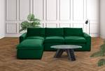 Gestoffeerde hocker Nizza beukenhout/polyester - Groen - 84 x 84 cm