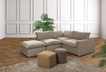 Polsterhocker Nizza Buche / Polyester - Taupe - 84 x 84 cm