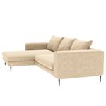 Ecksofa STREAKY BAY mit Longchair Small Webstoff Caya: Beige - Longchair davorstehend links