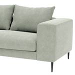 Hoekbank STREAKY BAY met chaise longue S Geweven stof Caya: Mintgrijs - Longchair vooraanzicht links