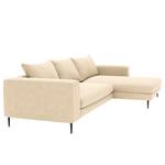 Ecksofa STREAKY BAY mit Longchair Webstoff Caya: Beige - Longchair davorstehend rechts - Mit Schlaffunktion - Ohne Hocker