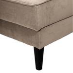 Ecksofa Venus Bay Small mit Ottomane Samt Cara: Beige - Ottomane davorstehend links - Ohne Schlaffunktion