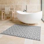 Tapis en vinyle carrelage cercle Vinyle / Polyester - Gris - 120 x 180 cm