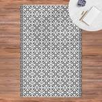 Tapis en vinyle carrelage cercle Vinyle / Polyester - Gris - 120 x 180 cm