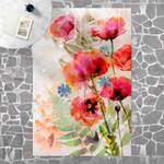 Vinylteppich Aquarell Blumen Mohn Vinyl / Polyester - 120 x 180 cm