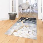 Vinylteppich Blau Wei脽 Goldene Geometrie