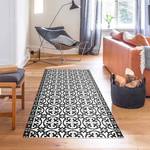 Vinyl vloerkleed Geometrische Rondjes Vinyl/polyester - Zwart/wit - 120 x 240 cm