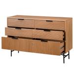 Sideboard KNIVS 6 Schubladen Echtholzfurnier - Eiche