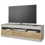 Tv-meubel Porsi mat grijs/tin-eikenhouten look - Breedte: 150 cm