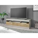 Tv-meubel Porsi mat grijs/tin-eikenhouten look - Breedte: 150 cm