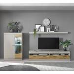 Ensemble meubles TV Porsi - 200 cm Gris mat / Imitation chêne