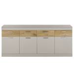 Dressoir Porsi mat grijs/tin-eikenhouten look - Breedte: 200 cm