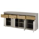 Sideboard Porsi Matt Grau / Zinneiche Dekor - Breite: 200 cm