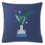 Housse de coussin Vase Coton / Polyester - Bleu - 45 x 45 cm