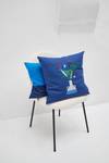 Housse de coussin Vase Coton / Polyester - Bleu - 45 x 45 cm