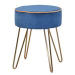 Gestoffeerde hocker Tamare staal/polyester - Blauw