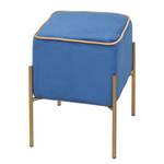 Gestoffeerde hocker Ostbirk I staal/polyester - Blauw