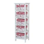 Open kast Harlev paulowniahout/wilg - Wit/rood - Hoogte: 93 cm