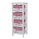 Open kast Harlev paulowniahout/wilg - Wit/rood - Hoogte: 76 cm