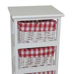 Open kast Harlev paulowniahout/wilg - Wit/rood - Hoogte: 76 cm