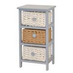 Open kast Lucka paulowniahout/MDF/wol - Grijs / Wit - Hoogte: 58 cm