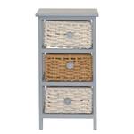 Open kast Lucka paulowniahout/MDF/wol - Grijs / Wit - Hoogte: 58 cm