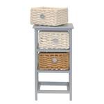 Open kast Lucka paulowniahout/MDF/wol - Grijs / Wit - Hoogte: 58 cm