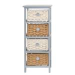 Open kast Lucka paulowniahout/MDF/wol - Grijs / Wit - Hoogte: 74 cm