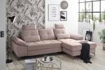 Ecksofa Afragola Microvelours Thala: Mauve - Longchair davorstehend rechts