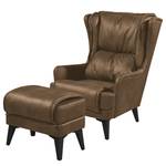 Oorfauteuil Manesa Microvezel Toini: Vintagebruin - Zonder hocker